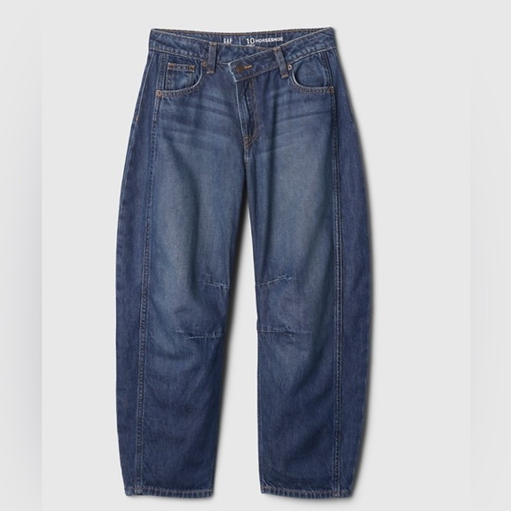 Gap Kids Horseshoe Ballon Barrel Jeans Size 12 Slim